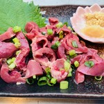 chicken heart sashimi