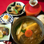 古材の森 - 「古材の盛りそうめんちりセット」（1,200円）。