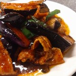 龍巳飯店 - 豚肉とナスの味噌炒め アップ