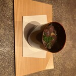 小熊 - きのこと、白子焼き　一品目のインパクト