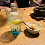 Gyuutan Ijichi - 翠ジンソーダと本日の甘味
