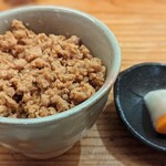 焼とり 熟成魚 木崎 - そぼろご飯。良いお味でした