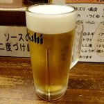 のんきや - 「生ビール」（HH280円）おかわり