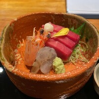川越 - お造り(天然車海老、本鮪中とろ)