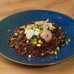 Seafood black fried rice