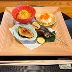 渡辺通 あなん - 先つけその2。全て美味しい。白眉はイチジクの山椒煮。