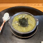 渡辺通 あなん - 鮑の小鍋。肝をお出汁で溶いてあり熱々。抜群に美味しい。