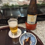 九段下 寿司政 旬八海 - ビール・お通し