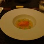 ラ・レゾナンス - パプリカのムースと２種のトマト（あいこと？）ジュレ、ちゃまめ添え