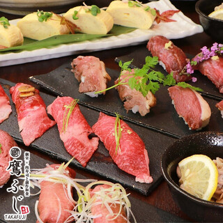 Banquet courses where you can enjoy specialty meat Sushi start from 1,980 yen♪