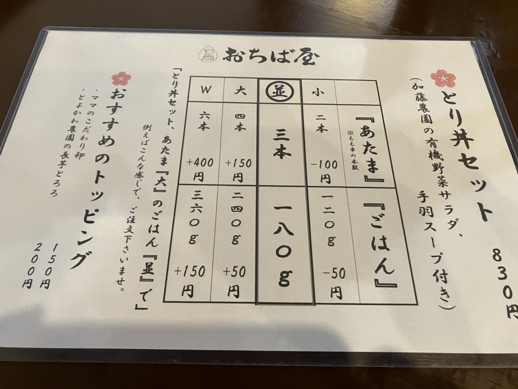 メニュー写真 : 地鶏専門 おちば屋 中津店 （じどりせんもん おちばや