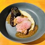 BISTRO 塒 - スペイン豚のロティ　福岡野菜のグリエ　じゃがいものピュレと自家製マスタード