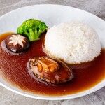 Whole abalone topped with ankake rice