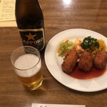 洋食 大かわ - ビール中瓶  550円