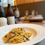 OSTERIA IL SOLE - マッシュルームとムール貝の軽いクリームソース（ランチ）