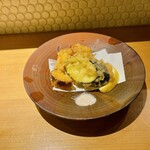 横川橋 康次郎 - 白肉の天ぷら、ナスと、甘いさつまいも