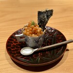 Hanamaru Kichijitsu - 半熟イクラと松茸のばらちらし　海苔の天麩羅