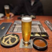 黒毛和牛焼肉 虎斑 北新地店 - まずは、ビールでスタート！