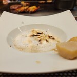 エクシブ軽井沢 鉄板焼 - マッシュルームのスープカプチーノ