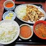 Uchuuken Shokudou - とんバラ定食W ¥1200