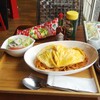 Eveの林檎 - 料理写真:オムナポリタン(ドリンク付き、たしか1350円)