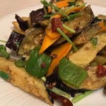 Fried sweet and sour eggplant