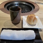 焼肉あがり - デザート（シューアイス）・日本茶