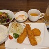 Purochida - 海老プライランチ(税込1,000円)
                ①海老フライ2尾+クリームコロッケ②ミニサラダ③温泉卵④白ご飯《仁多米》⑤オニオンスープ⑥ミニバニラアイス 
                お飲み物(セットドリンク)①ジンジャーエール