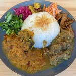 ゴロンドリーナ - 本日のカレー２種（ビーフワラット・さばとまと）※ご飯の量200g