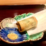 多仁本 - 鮎の煮浸しの春巻き　ほろ苦さが堪らなく旨い！