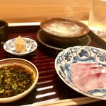 多仁本 - 脂がのった贅沢な喉黒。シャブシャブとおろしポン酢ダレでサッパリと頂けます。