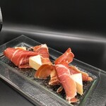 Assorted prosciutto and camembert cheese