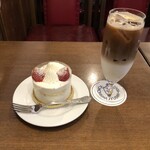 Bashamichi Juubankan - ショートケーキ・アイスカフェラテ