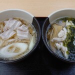 食事処　七福 - 選べるミニ丼(『ミニ肉うどん(温)』と『どっさりあおさ塩ラーメン』)