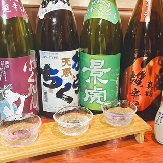 美味しい料理と一緒に種類豊富な日本酒を！