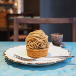 ペチカスケマサコーヒー - エスプレッソ（シングル）（400円） 熊本県産栗のモンブラン（790円）