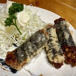 田舎家 - 納豆の磯辺揚 350円。