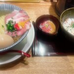 鯛塩そば 灯花 - 特製鯛塩らぁ麺(¥1,210),麺大盛り(¥110),鯛茶漬けセット(¥550)