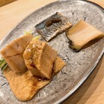 鮨 しゅん輔 - 鮟肝とメガイ、根室の秋刀魚です