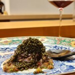 美会 - 近江牛のナムトック。キャビアが山❤️