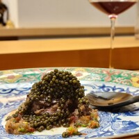 美会 - 近江牛のナムトック。キャビアが山❤️