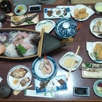 豊 - 晩ごはん。(一部食べてしまってる
      )