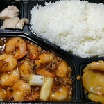 Shisen Ryouri Kaihou Mabo Doufu - エビチリ弁当 ごはん大盛