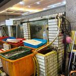 海園活海鮮餐廳 - 店の入口には生簀が置かれ漁港に上がった魚たちが泳いでました。