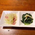 ゆくい処 石だたみ - さらに2品、パパイヤ和え物、はんだま胡麻和え