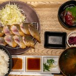 小田原漁港 さじるし食堂 - 2023.10 半生アジフライ御膳（1,800円）