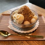 カフェ グリティア - ミルクかき氷　黒蜜きなこ