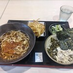 ゆで太郎 もつ次郎 - 朝そばセット クーポンのかき揚げ付き