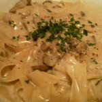 ボルチーニ茸とパンチェッタのクリームのフィットチーネ☆　Aセットで８００円