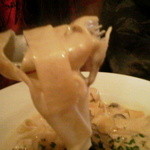 チベッタ - ボルチーニ茸とパンチェッタのクリームのフィットチーネのパスタ麺アップ☆